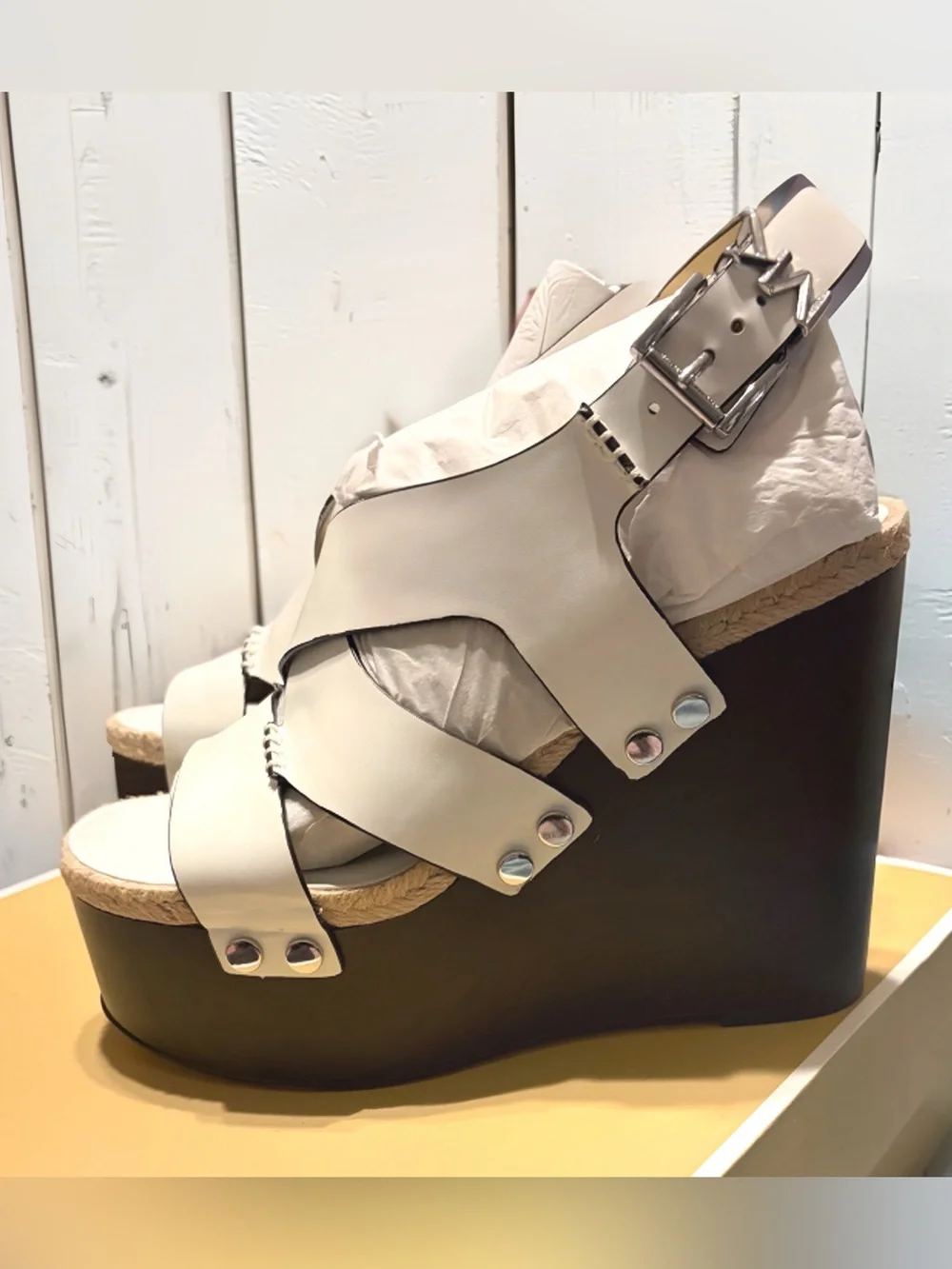 Michael Kors white wedges